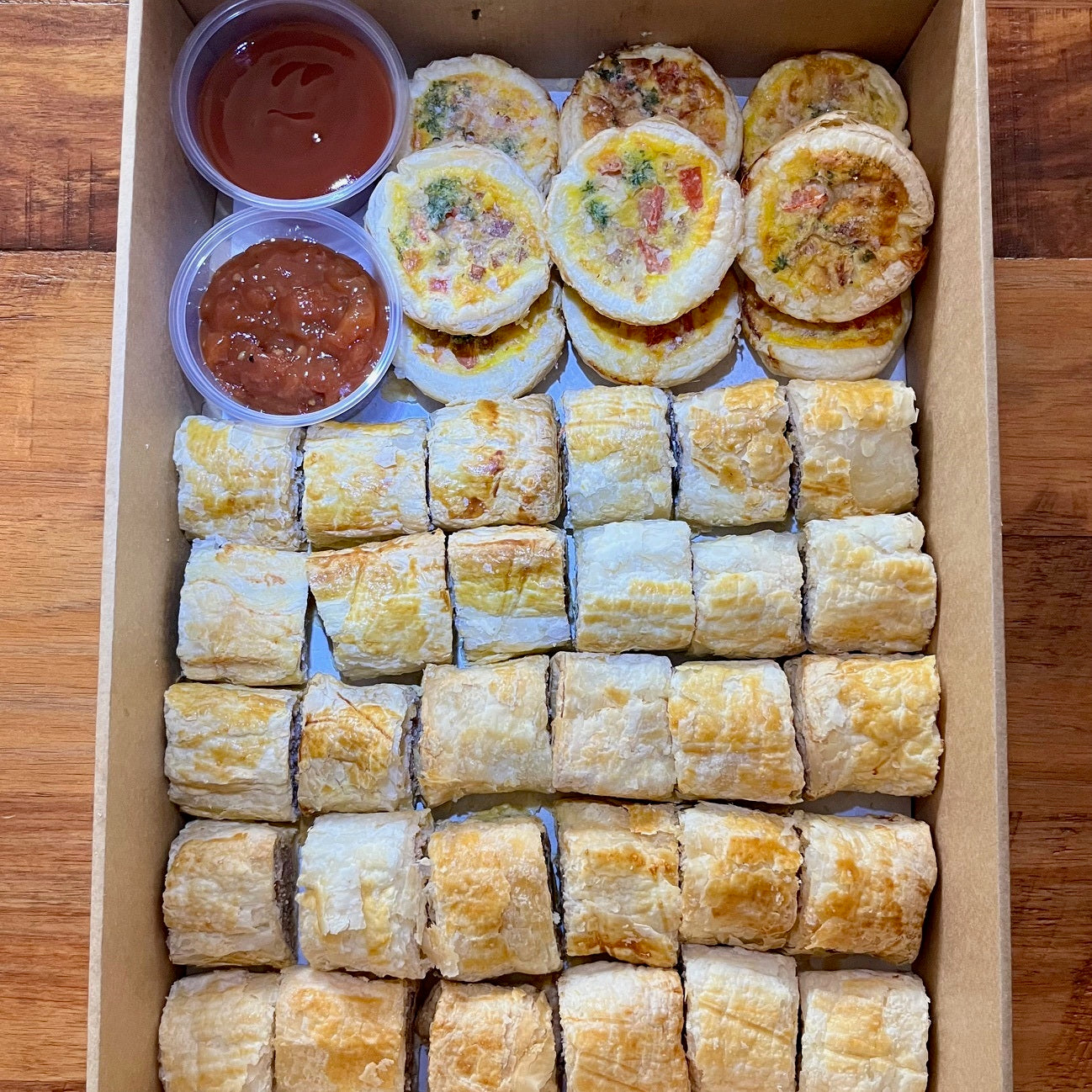 Sausage Roll and Mini Quiche Platter