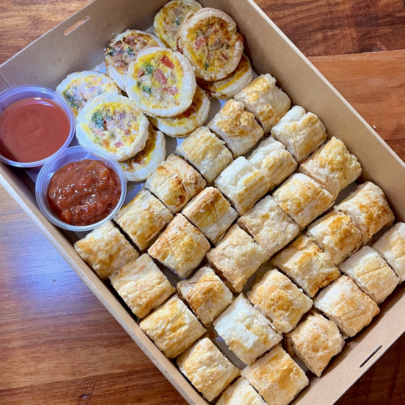 Sausage Roll and Mini Quiche Platter